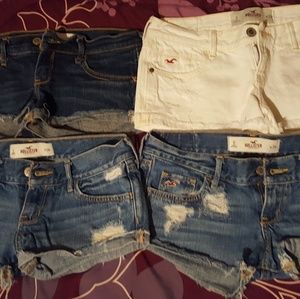 4 pairs of Hollister jean shorts